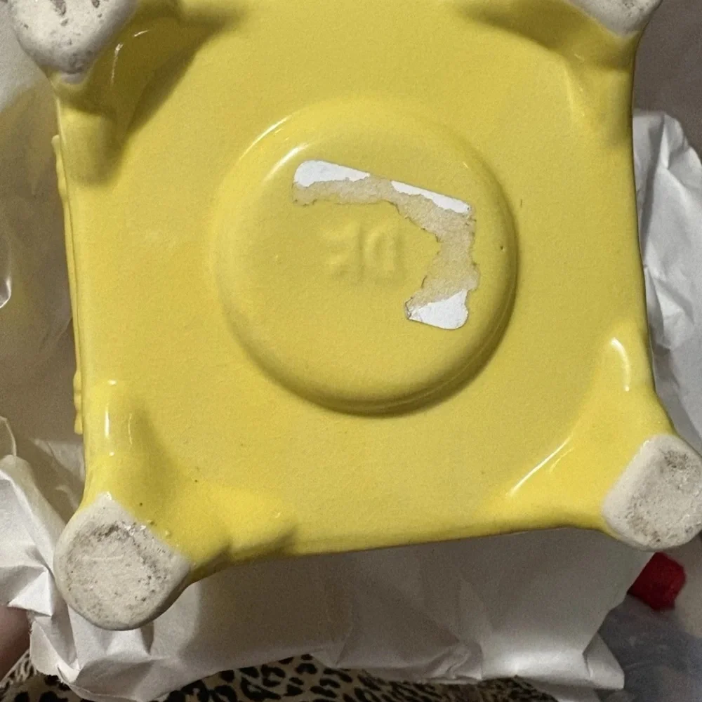 Vintage Yellow Ceramic Teapot Warmer Set DF Pottery Mark Mid Century Cottage